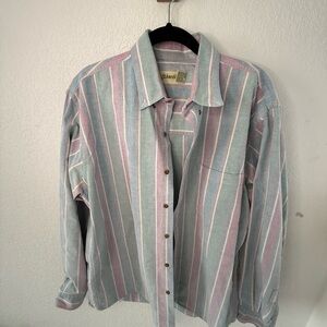 Vintage St. John's Bay Multicolor Striped Button Down Shirt